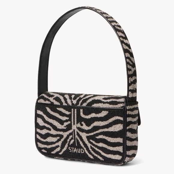 Staud Tommy Beaded Zebra Shoulder Bag - Picture 2 of 16